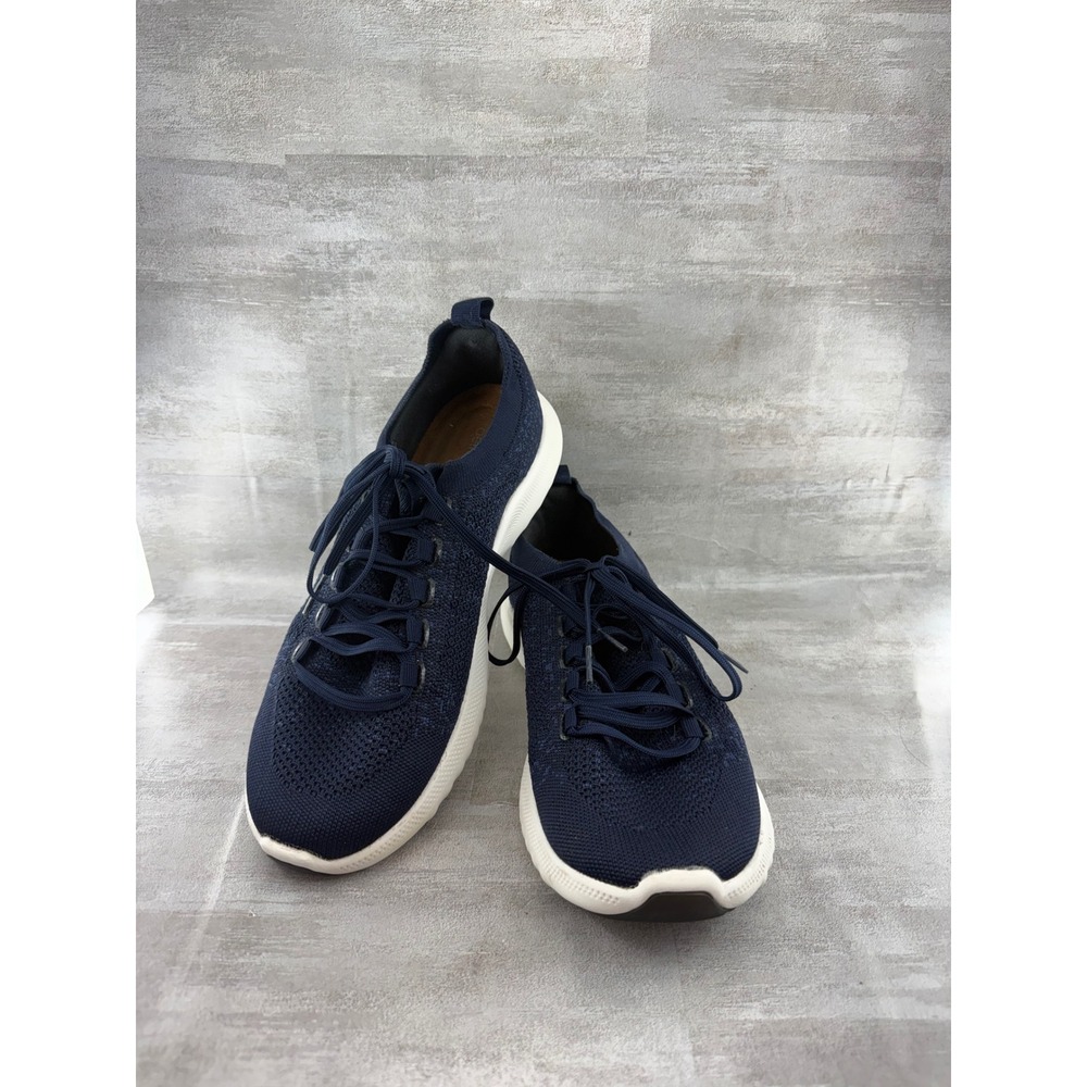 Aetrex Carly Navy Blue Stretch Knit Walking Sneakers Women Sz 10 EU 41 PC106W